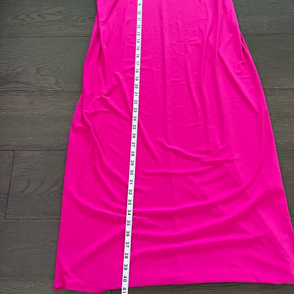 Zara Midi Maxi Cocktail Womens Dress Spaghetti Strap Fuchsia Pink Large - Picture 3 of 8